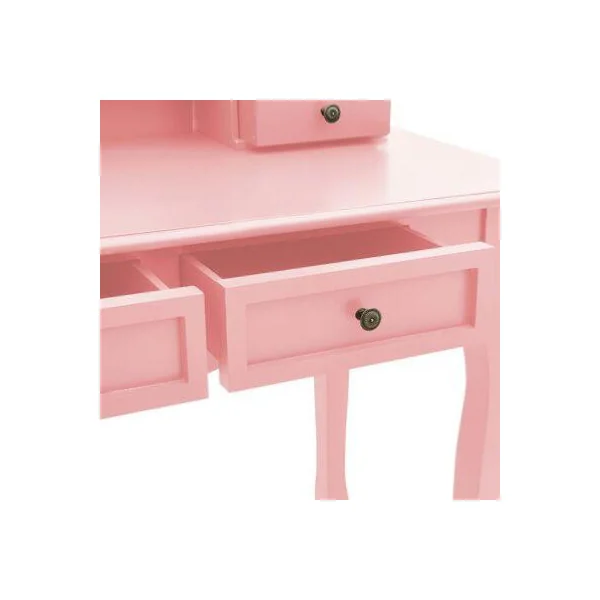 Coiffeuse rose avec tabouret et miroir triptyque Coiffeuse Femme Coiffeuse miroir Coiffeuse maquillage