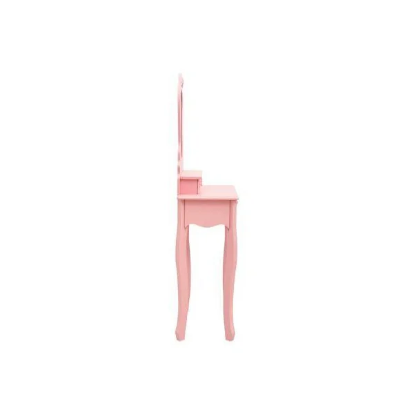 Coiffeuse rose et son tabouret Coiffeuse moderne Coiffeuse maquillage Coiffeuse femme Coiffeuse chambre Coiffeuse miroir