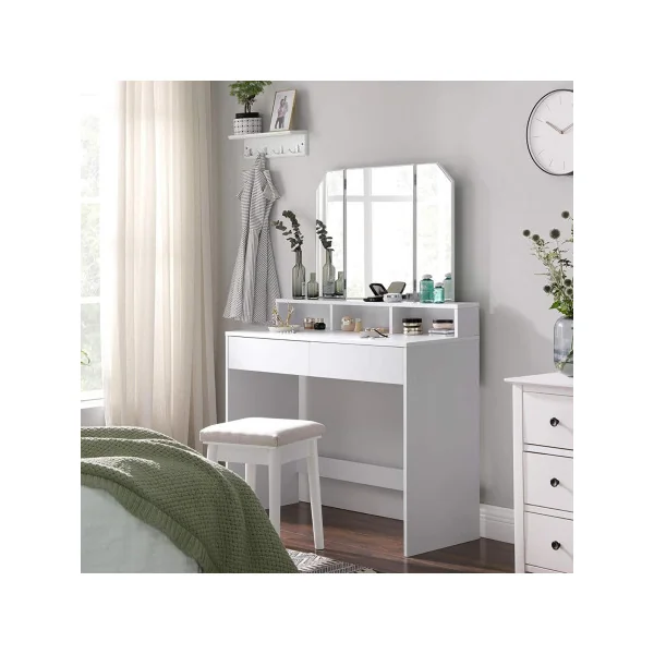 Coiffeuse table maquillage blanche avec miroir Coiffeuse moderne Coiffeuse maquillage Coiffeuse femme