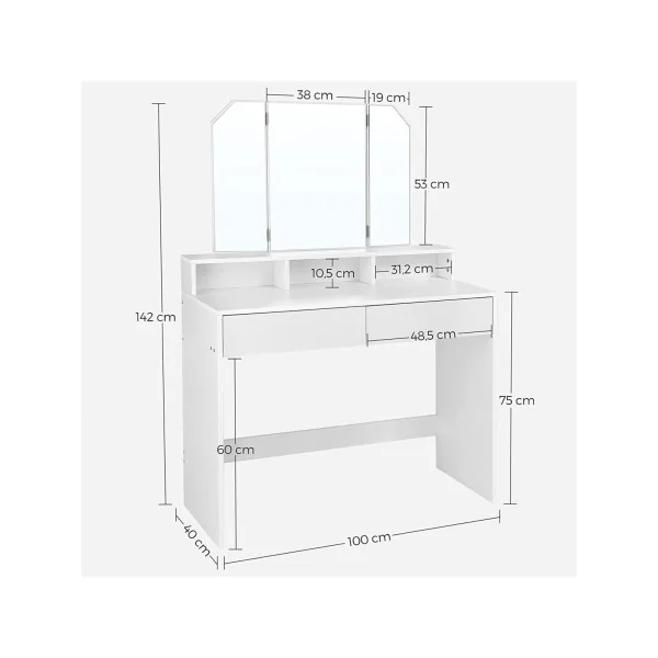 Coiffeuse table maquillage blanche avec miroir Coiffeuse moderne Coiffeuse maquillage Coiffeuse femme