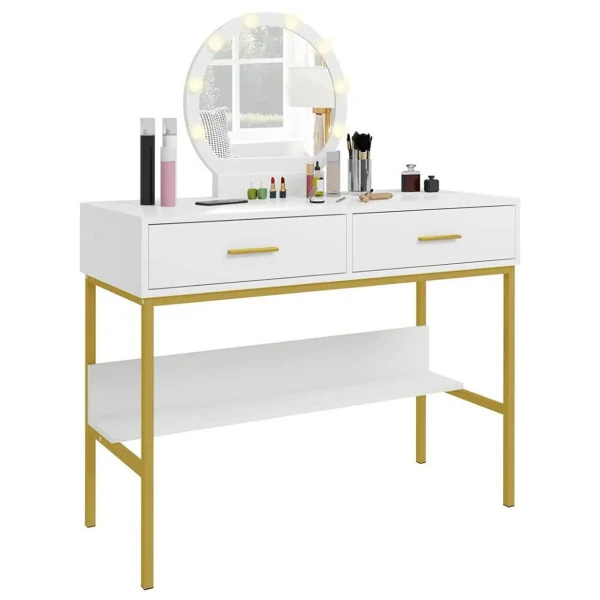 Coiffeuse tendance avec miroir LED Coiffeuse blanche Coiffeuse LED Coiffeuse miroir Coiffeuse moderne Coiffeuse maquillage