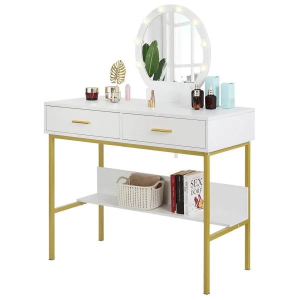 Coiffeuse tendance avec miroir LED Coiffeuse blanche Coiffeuse LED Coiffeuse miroir Coiffeuse moderne Coiffeuse maquillage