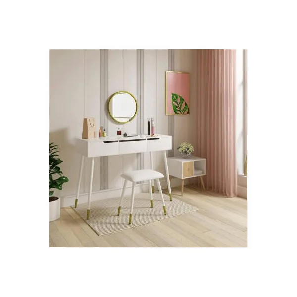 Coiffeuse élégante avec tabouret + miroir Coiffeuse blanche Coiffeuse miroir Coiffeuse moderne Coiffeuse maquillage