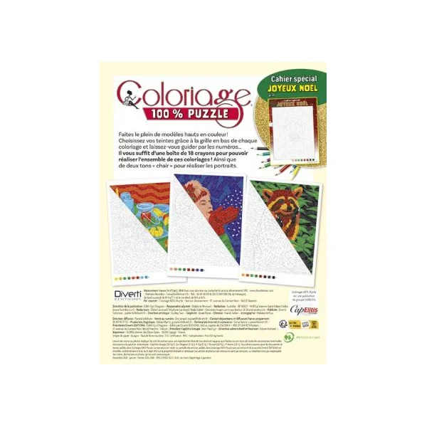 Coloriage 100% Puzzle 8 - Avec un cahier spécial Joyeux Noel