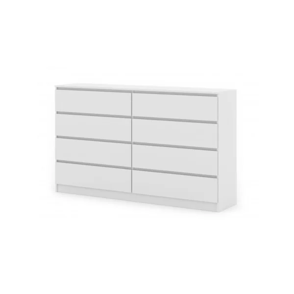 Commode 8 tiroirs commode blanche commode rangement blanc moderne