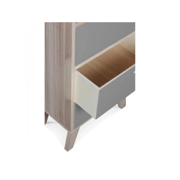 Commode de rangement haute avec 6 tiroirs gris commode enfant chiffonnier
