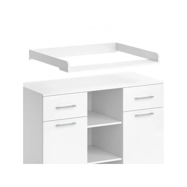 Commode à langer spacieuse avec nombreux rangements plan à langer amovible