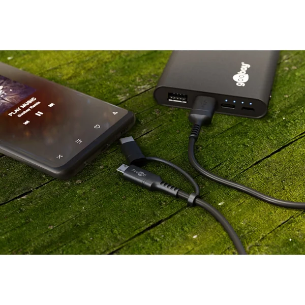Cordon adaptateur charge et data USB vers USB-c et micro usb