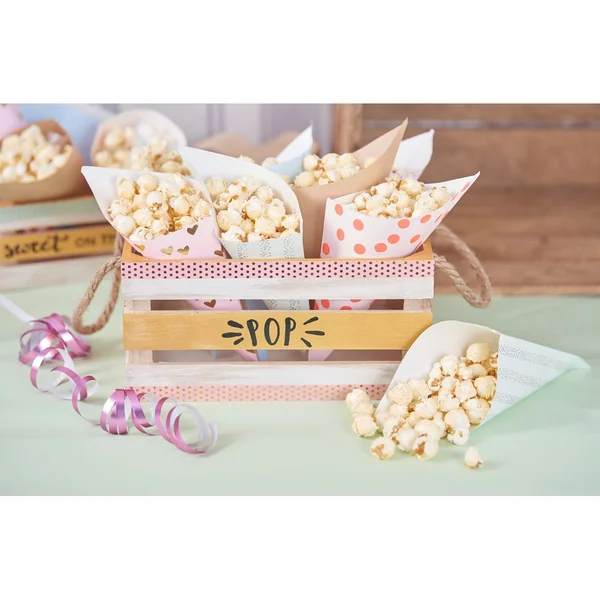 Cornets « Pastel Hot Foil », set de 15, 170 x 170 mm, papier