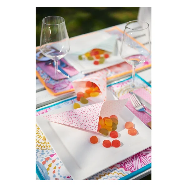Cornets « Pastel Hot Foil », set de 15, 170 x 170 mm, papier