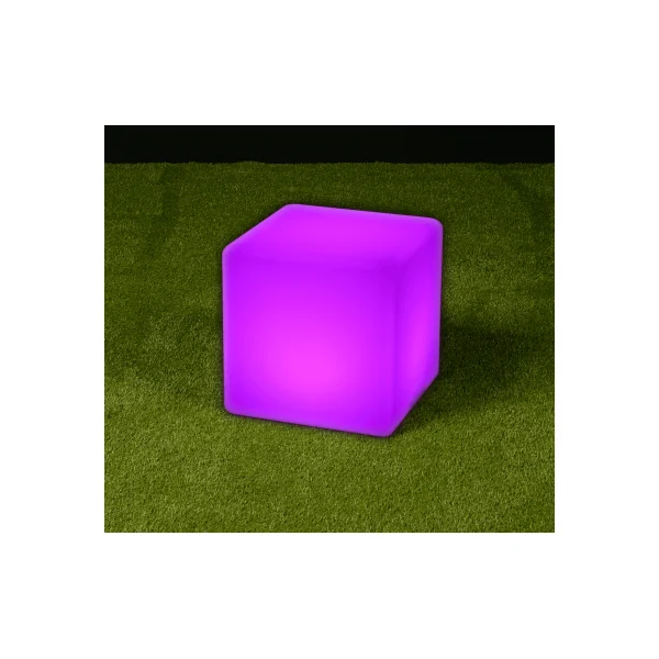 Cube RGB 40cm sur batterie et changeur de couleur