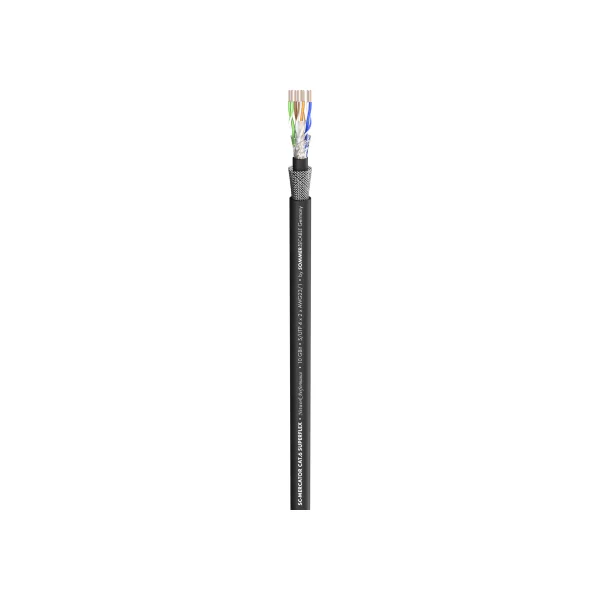 Câble Cat-6 Sommer SC Mercator Superflex PUR noir flexibilité extrème vendu au m