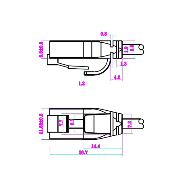Câble RJ45 CAT6 fin et souple blindage U/UTP noir 15m
