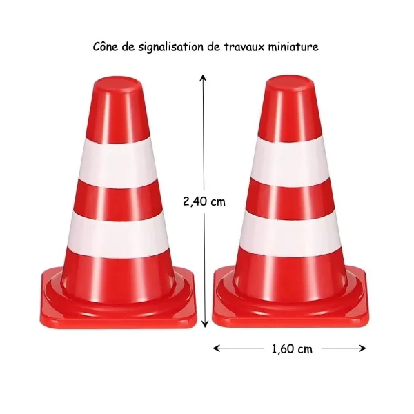 Cône de signalisation de travaux - lot de 2