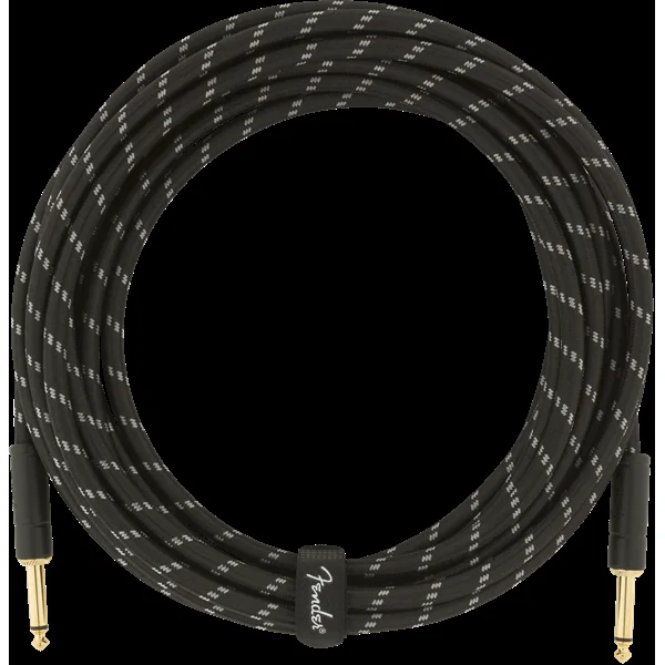 Deluxe Instrument Cable, Straight/Straight, 18.6ft - Black Tweed