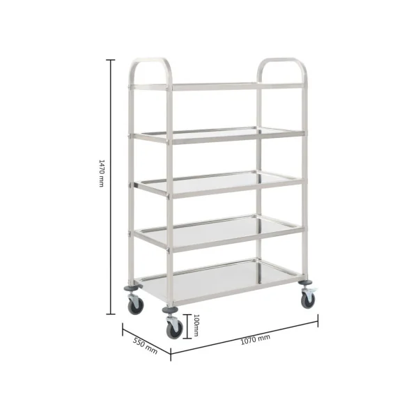 Desserte de restauration inox 5 niveaux desserte mobile chariot de cuisine Inox