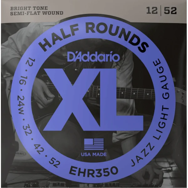 EHR350 Half Round Jazz Electric Guitar Strings 12-52 - jeu de 6 cordes