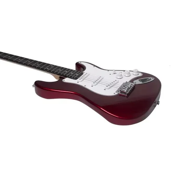 EKO - GUITARE ELECTRIQUE ST 100 FORMAT 3/4 TYPE STRAT CHROME RED