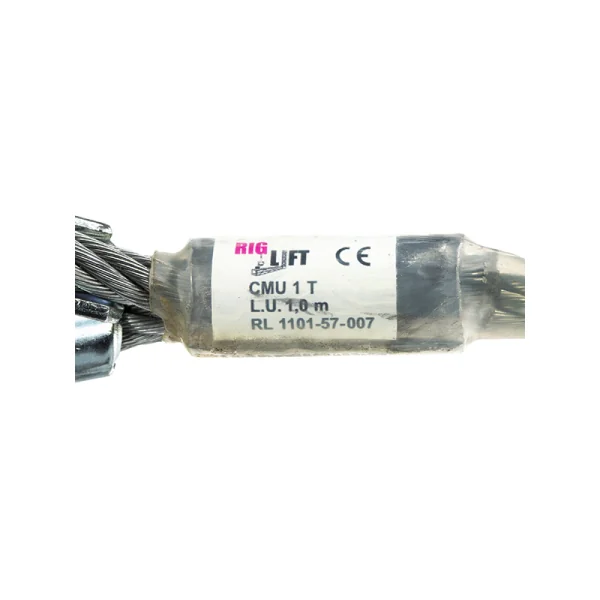 Elingue câble acier 10 mm - gaine transparente - CMU 1 T - 0,5 m
