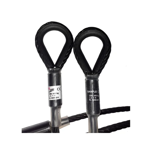 Elingue câble acier noir 10 mm teinté dans la masse CMU 1 T - 10 m