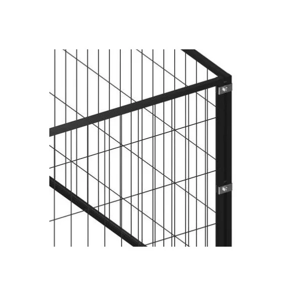 Enclos chien en métal soudée parc chien métal noir 60 m²