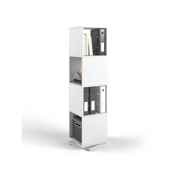 Etagère tournante XXL blanc étagère rotative 360° meuble étagère blanche