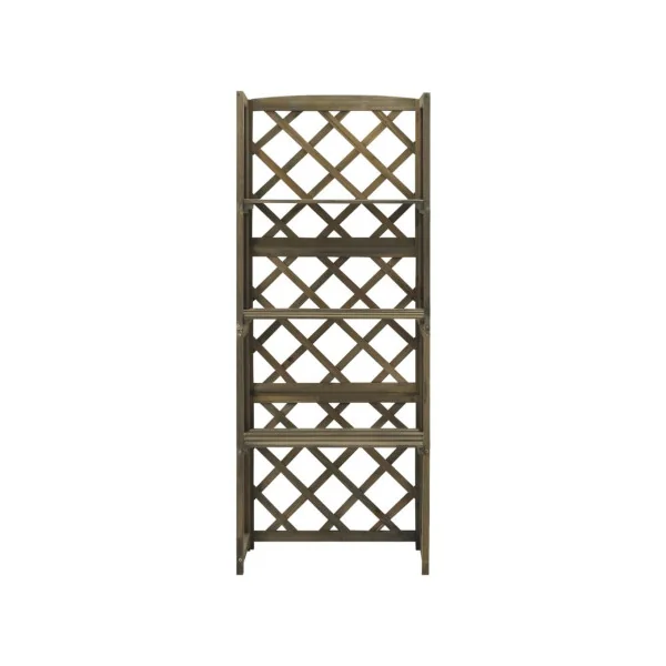 Etagères avec treillis 3 niveaux sapin massif gris étagère pot de fleur étagère plantes rangement jardin