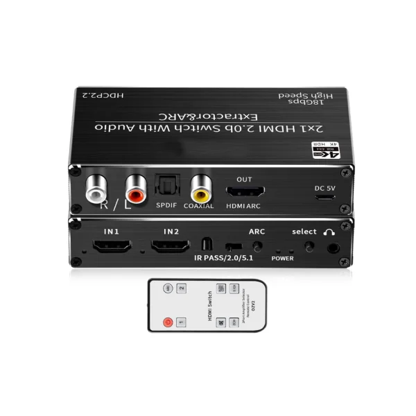 Extracteur Audio +switch HDMI 4K HDR avec ARC HDCP2.2