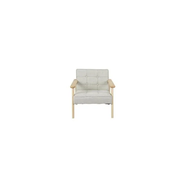 Fauteuil enfant gris scandinave confortable pieds hêtre massif