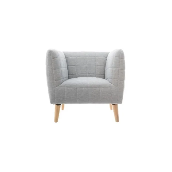 Fauteuil enfant molletonné gris pieds scandinave en pin massif