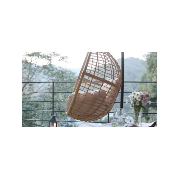 Fauteuil suspendu en résine tressée beige fauteuil oeuf fauteuil de jardin suspendu