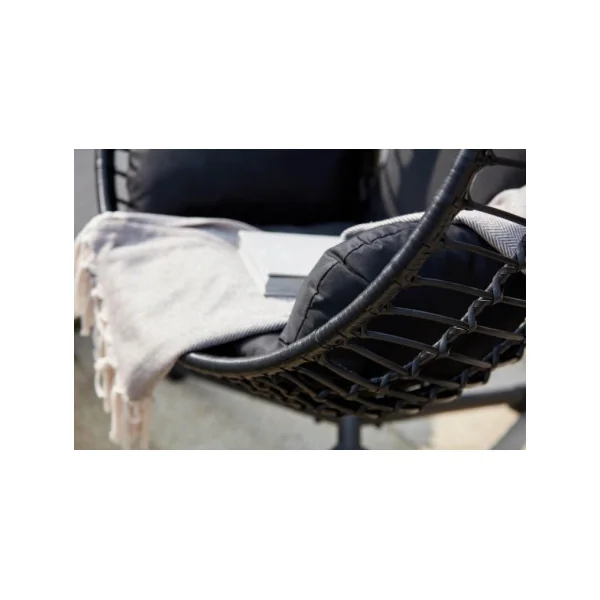 Fauteuil suspendu en résine tressée noir fauteuil suspendu de jardin fauteuil cocoon fauteuil oeuf