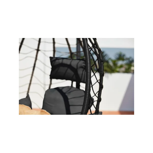 Fauteuil suspendu en résine tressée noir fauteuil œuf fauteuil jardin suspendu