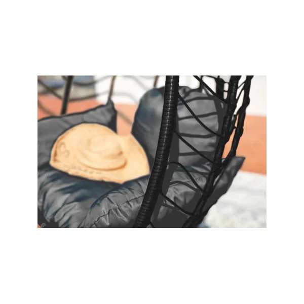 Fauteuil suspendu en résine tressée noir fauteuil œuf fauteuil jardin suspendu