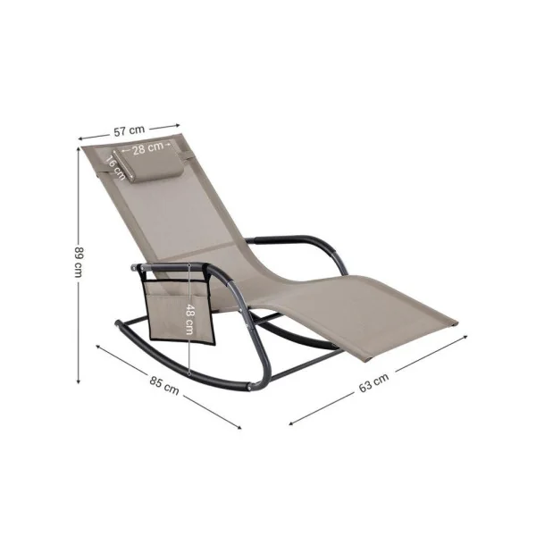 Fauteuil à bascule de jardin Bain de soleil suspendu transat jardin transat extérieur chaise longue jardin