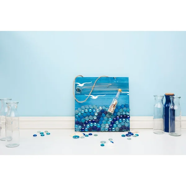 Galets en verre VBS « Coloré & dépoli », 1 kg, Ø 1,8 cm