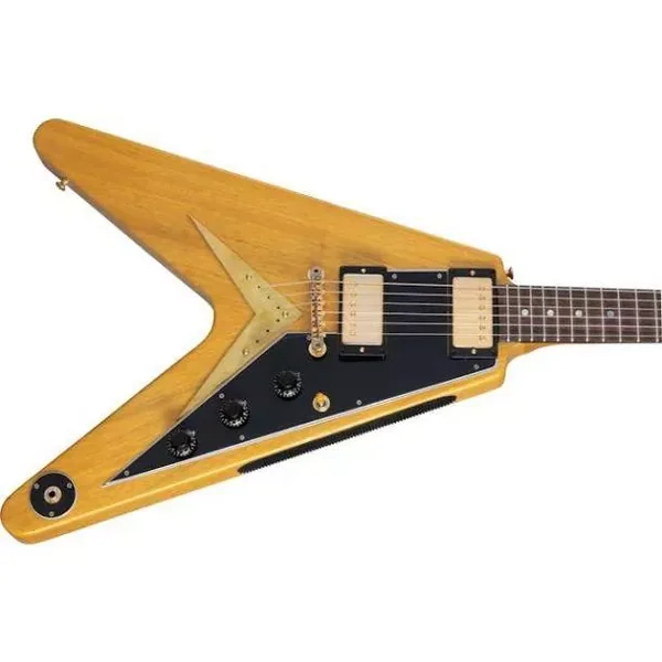 GIBSON - 1958 KORINA FLYING V BLACK PICKGUARD NATURAL