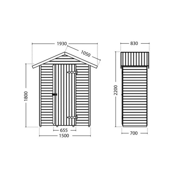Grande armoire de jardin en Pin sylvestre FSC Armoire en bois armoire extérieure armoire jardin armoire de jardin