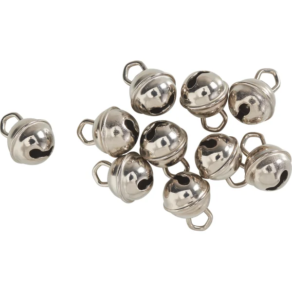 Grelots argentés, 9 mm, 10 pc.