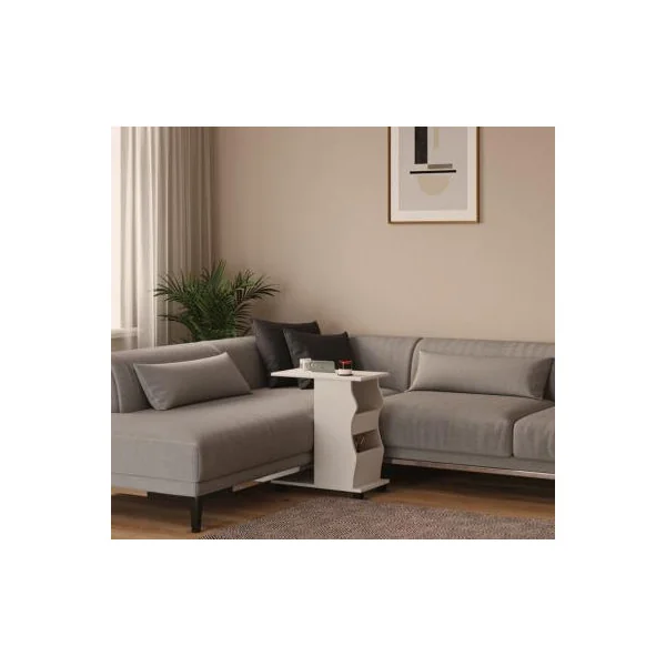 Guéridon bout de canapé mobile blanche table salon blanc table canapé avec rangement