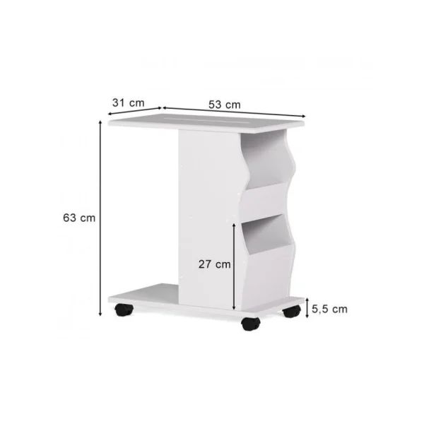 Guéridon bout de canapé mobile blanche table salon blanc table canapé avec rangement