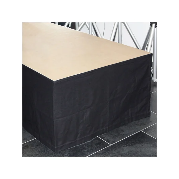 Jupe de scène pour praticable molleton 300g /m² noir H:1m longueur 6m avec velcro