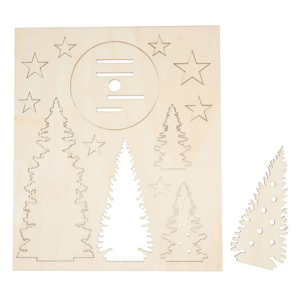 Kit de construction en bois « Trio de sapins », 13 pc., contreplaqué