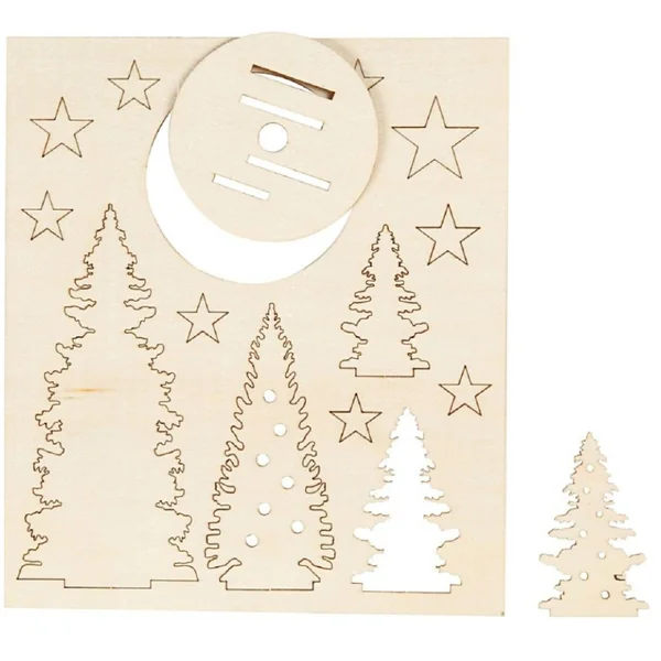 Kit de construction en bois « Trio de sapins », 13 pc., contreplaqué