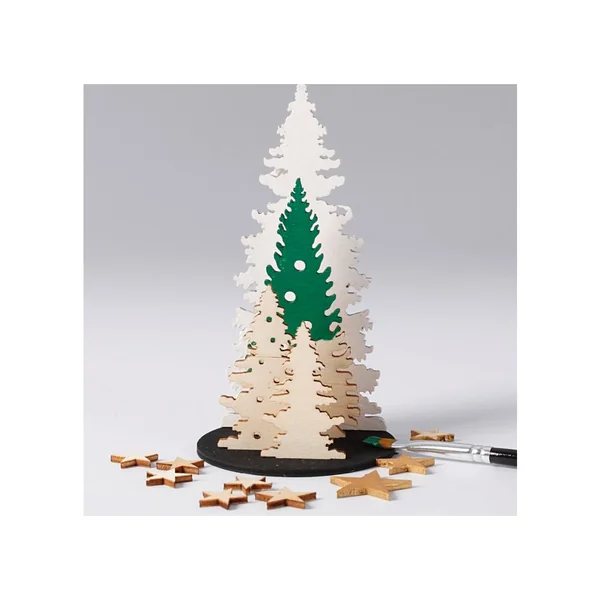 Kit de construction en bois « Trio de sapins », 13 pc., contreplaqué
