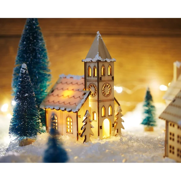 Kit de construction en bois VBS « Maison avec chevreuils », éclairage LED