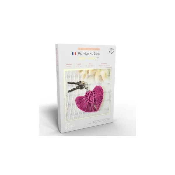 Kit Macramé Porte clés - Cœur - French Kits
