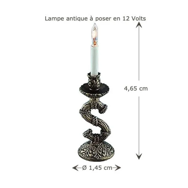 Lampe antique 12 volts " En S " Tudor