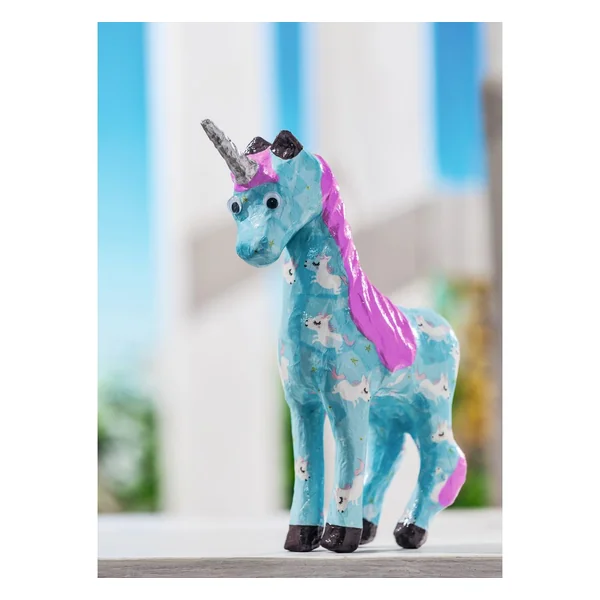 Licorne, papier mâché, env. H 23 x l 18 x P 6 cm