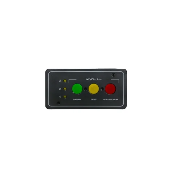 Limiteur de niveau sonore SPL-DIN Audiopole par coupure de prise de courant avec capteur et afficheur de dépassement